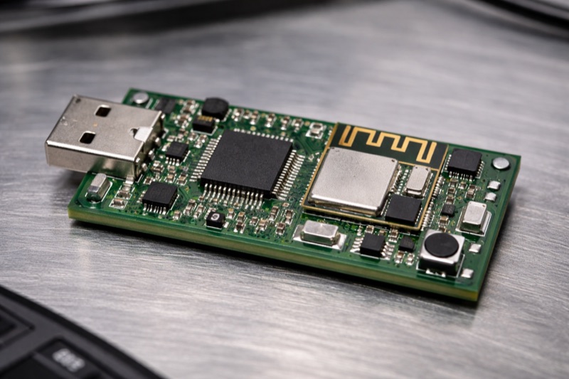 BLE-адаптер для IoT — плата с микроконтроллером и антенной